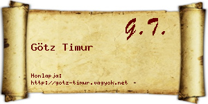 Götz Timur névjegykártya